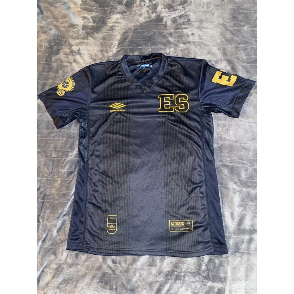 Umbro El Salvador Soccer Jersey Shirt Blue/Gold Size L Officially Licensed